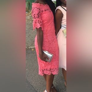 Lace off the shoulder dress